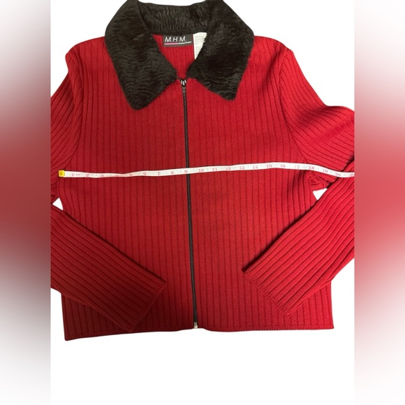 NWT! M.H.M MELISSA HARPER RED ZIP UP JACKET FOR WOMEN SIZE LARGE - Picture 5 of 7